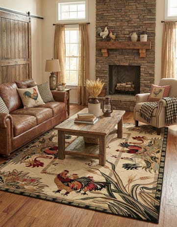 Cream Pastoral Rug