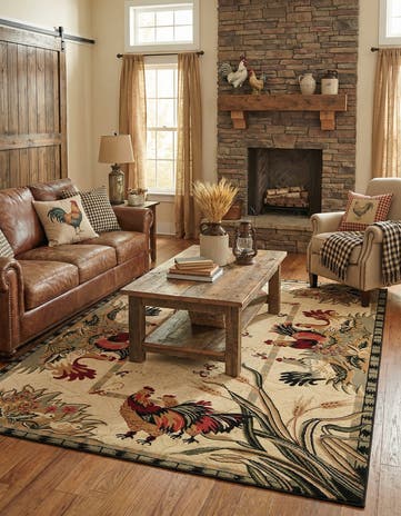 Cream Pastoral Rug