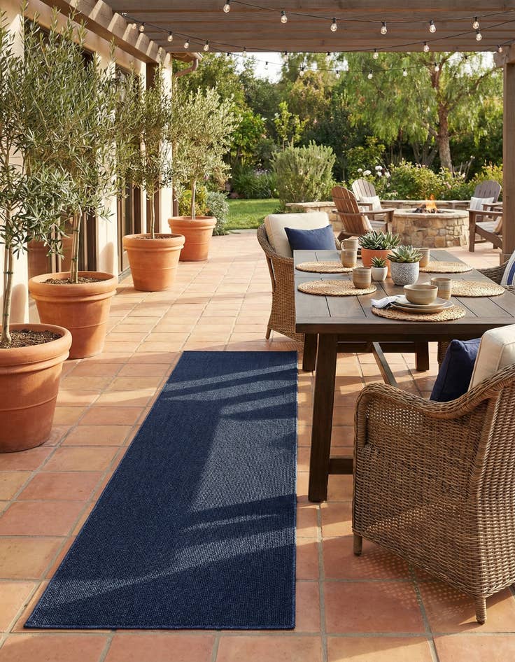 Detail image of  2' 7 x 12'  Washable Solid Indoor / Outdoor Runner Rug