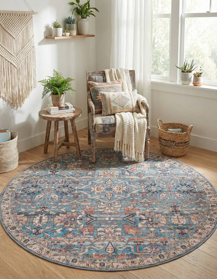 Detail image of  5' 3 x 5' 3 Nostalgia Round Rug