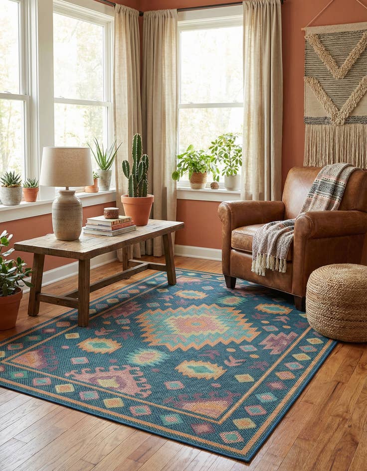 Detail image of 5' 3 x 8' Easy-Clean Baja Indoor / Outdoor Rug