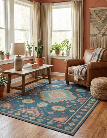 5' 3 x 8' Easy-Clean Baja Indoor / Outdoor Rug