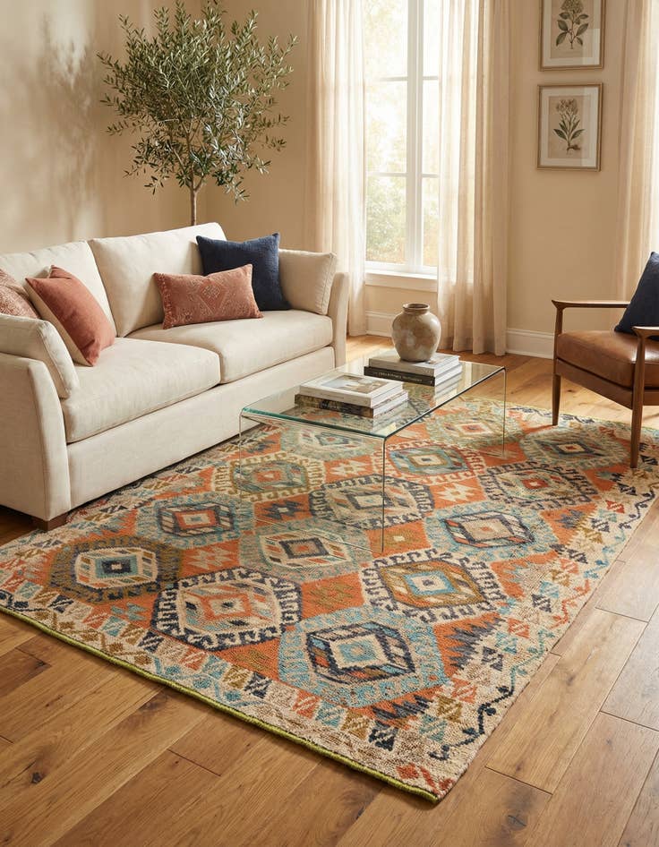 Detail image of 5' 8 x 8' 2  Hand Knotted Kazak Wool Rug