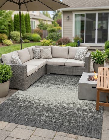 9' x 12' Easy-Clean Modern Indoor / Outdoor Rug