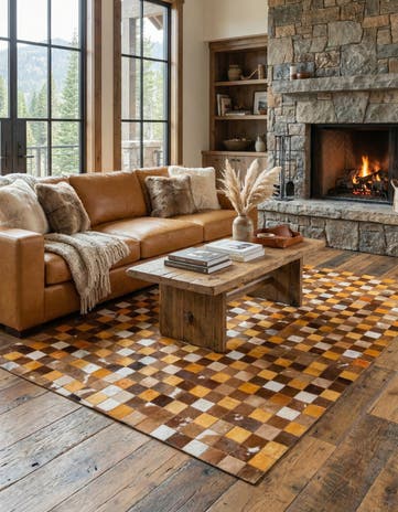 5' x 7' 11 Cowhide Stocks Rug