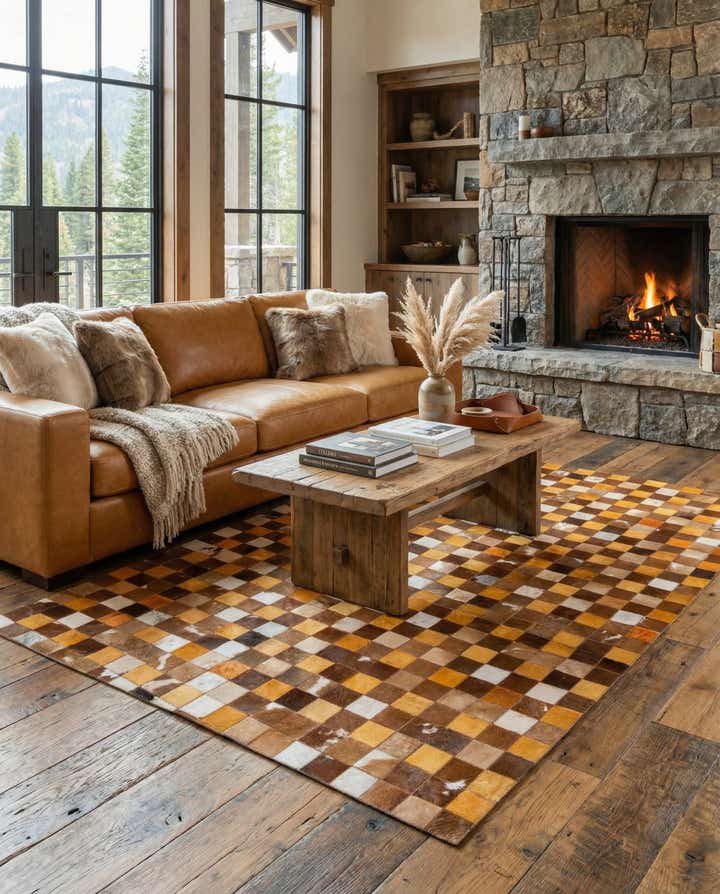 5' x 7' 11 Cowhide Stocks Rug