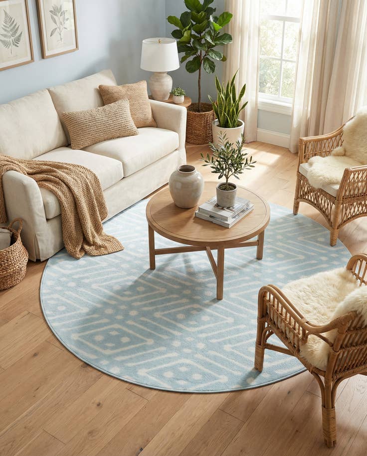 Detail image of 8' x 8' Easy-Clean Sabrina Soto Ella Indoor / Outdoor Round Rug