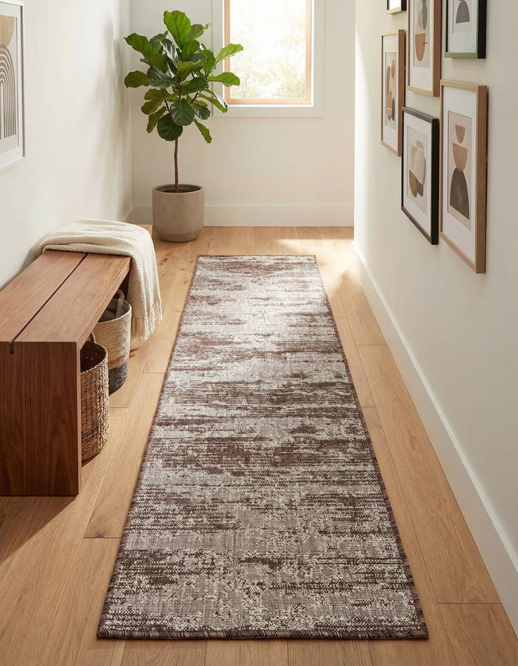 Detail image of 2' x 8' Easy-Clean Modern Indoor / Outdoor Runner Rug