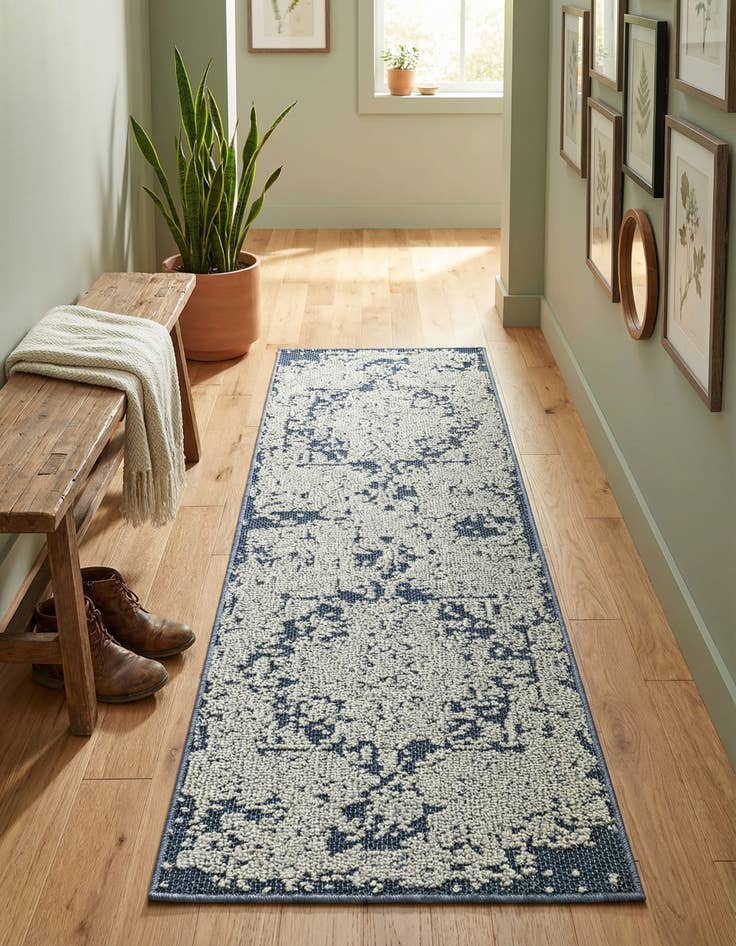 Detail image of 2' x 6' 1  Washable Traditional Indoor / Outdoor Runner Rug