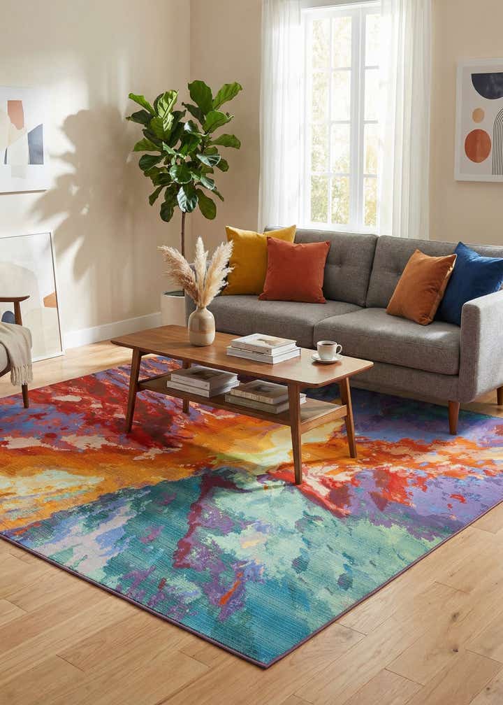 7' x 10' Easy-Clean Modern Indoor / Outdoor Rug