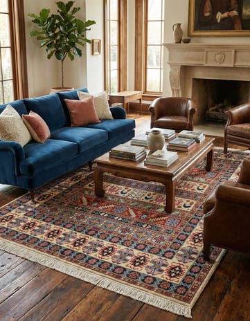 6' 7 x 9' 10 Hand Knotted Kazak Rug