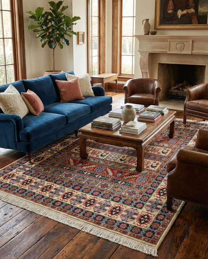 6' 7 x 9' 10 Hand Knotted Kazak Rug