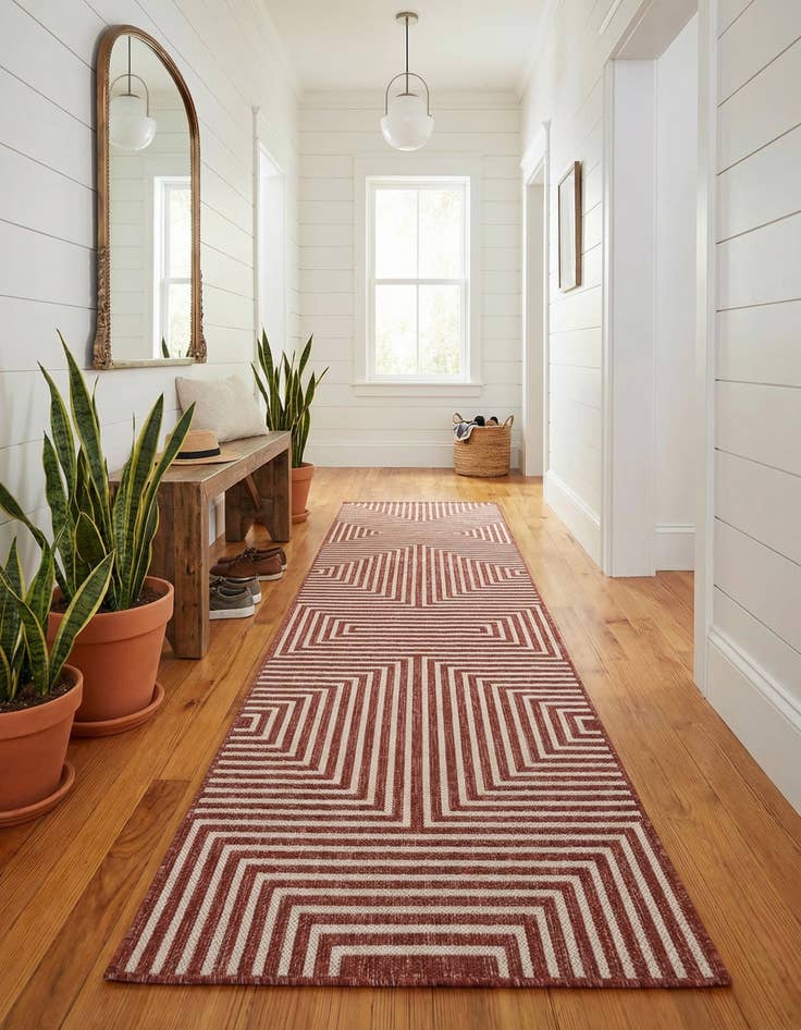 Detail image of 2' 7 x 12'  Washable Modern Indoor / Outdoor Runner Rug