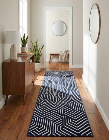 Midnight Blue Aakaar Runner Rug