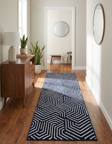 Midnight Blue Aakaar Runner Rug