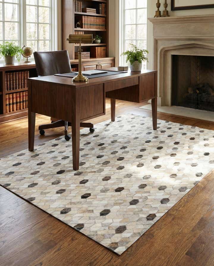 5' 2 x 7' 8 Cowhide Rug