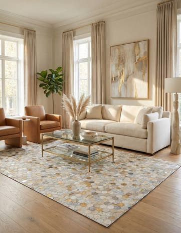 5' 1 x 8' Cowhide - Patchwork Rug
