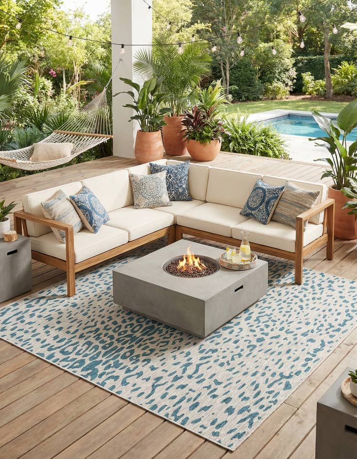 Detail image of  10' x 10'  Washable Safari Indoor / Outdoor Square Rug