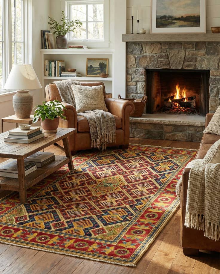 Detail image of 3' 4 x 5' 5 Hand Knotted Kazak Rug