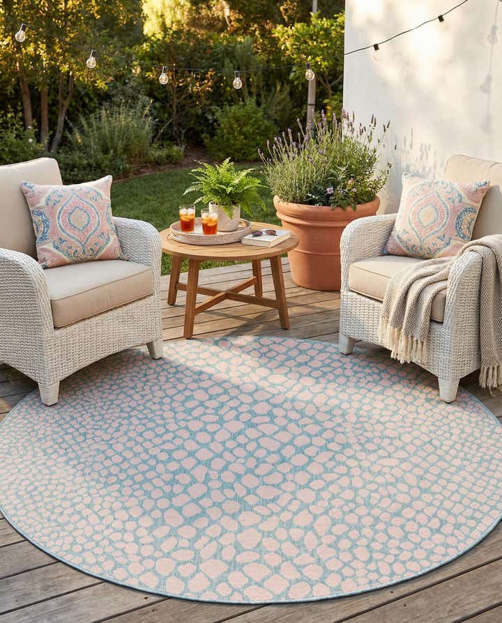 6' 7 x 6' 7 Easy-Clean Jill Zarin Cape Town Indoor / Outdoor Round Rug