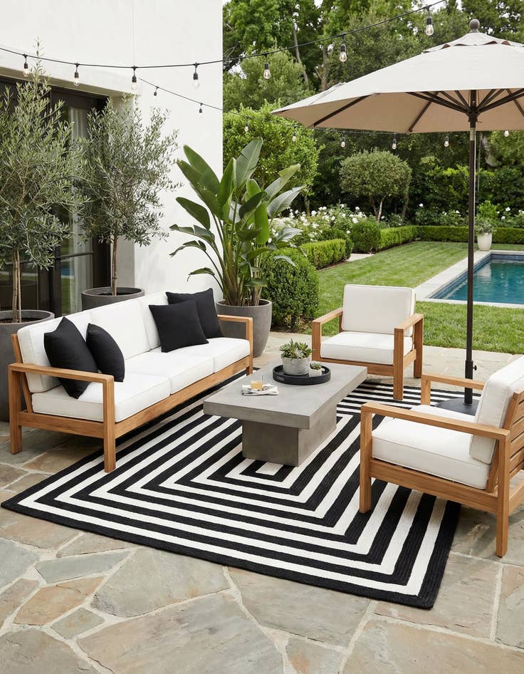 Detail image of 5' 3 x 8'  Hand Woven Eco Verse   Washable Indoor / Outdoor Rug