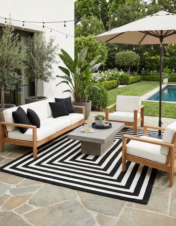 5' 3 x 8' Easy-Clean Eco Verse Washable Indoor / Outdoor Rug