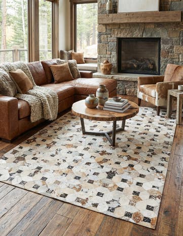 5' x 8' Cowhide Leather Rug