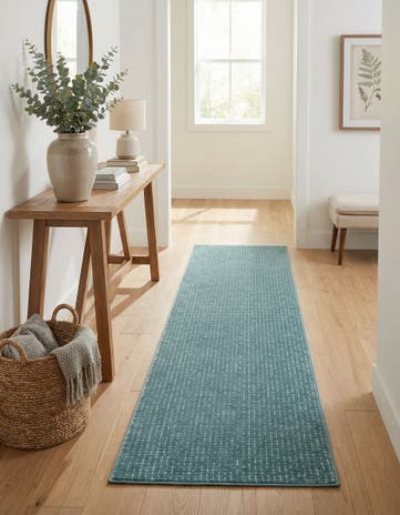 Aegean Blue Aakaar Runner Rug