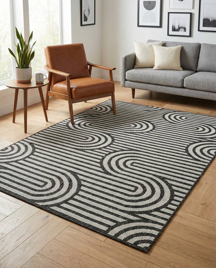 Detail image of 4' x 6' Easy-Clean Modern Indoor / Outdoor Rug