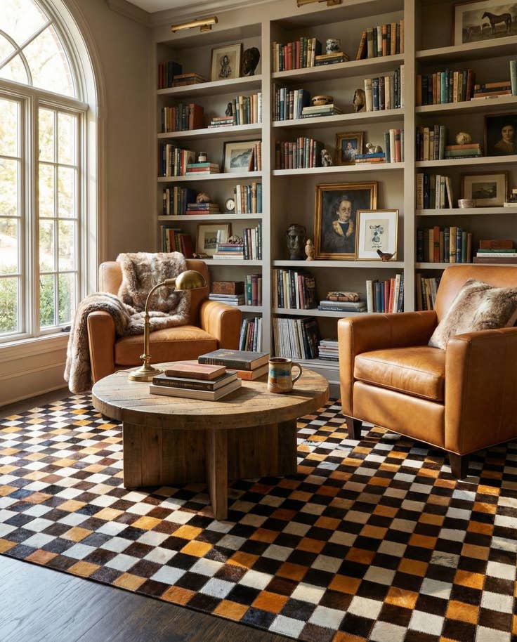 Detail image of 5' 1 x 8' Cowhide Stocks Rug