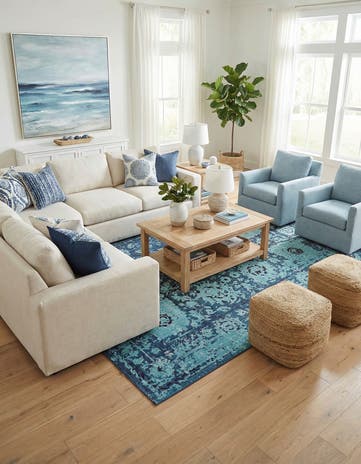 7' x 10' Washable Fleur Rug