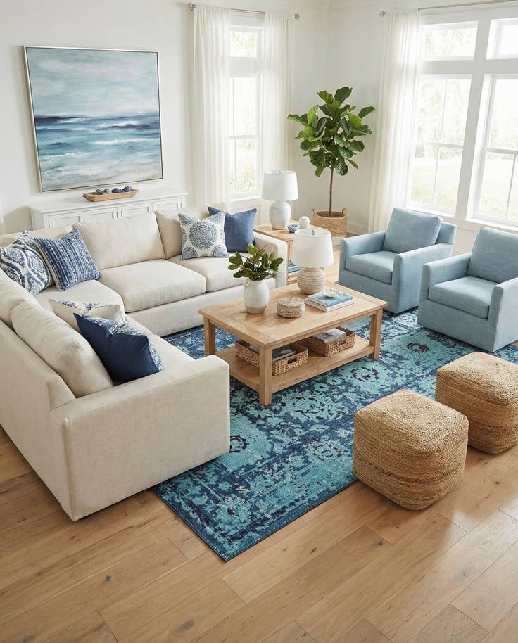 Detail image of 7' x 10' Washable Fleur Rug