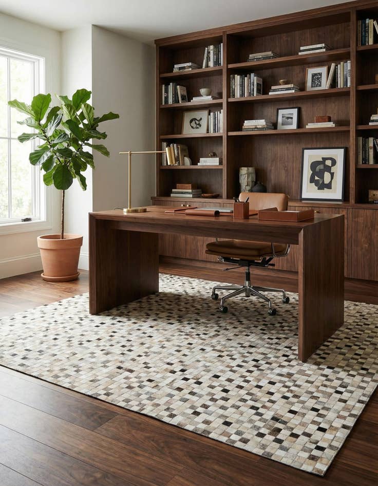 Detail image of 8' 1 x 9' 11 Cowhide Stocks Rug