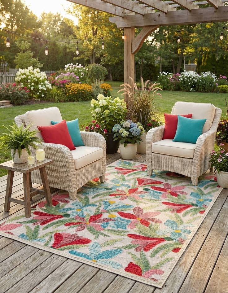 Detail image of 5' x 7' Easy-Clean Casablanca Indoor / Outdoor Rug