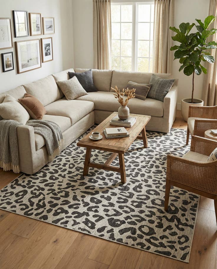 Detail image of 7' 10 x 11' Easy-Clean Safari Indoor / Outdoor Rug