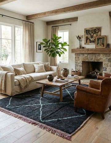 9' 5 x 12' Hand Knotted Moroccan Wool Rug