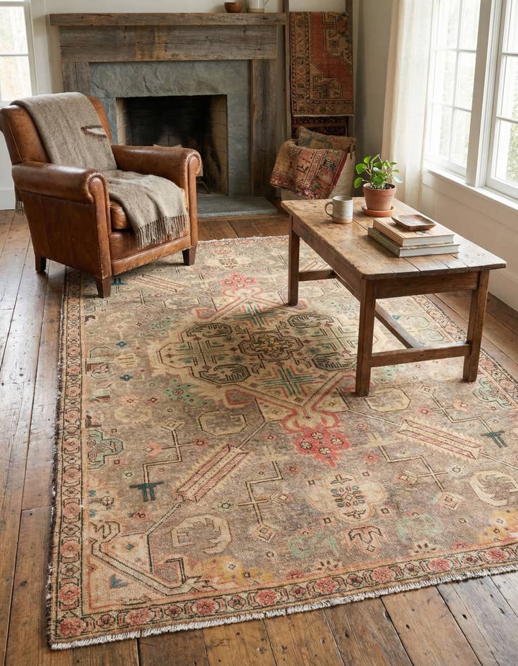 Detail image of 3' 6 x 5' 5  Hand Knotted Ultra Vintage Persian Wool Rug