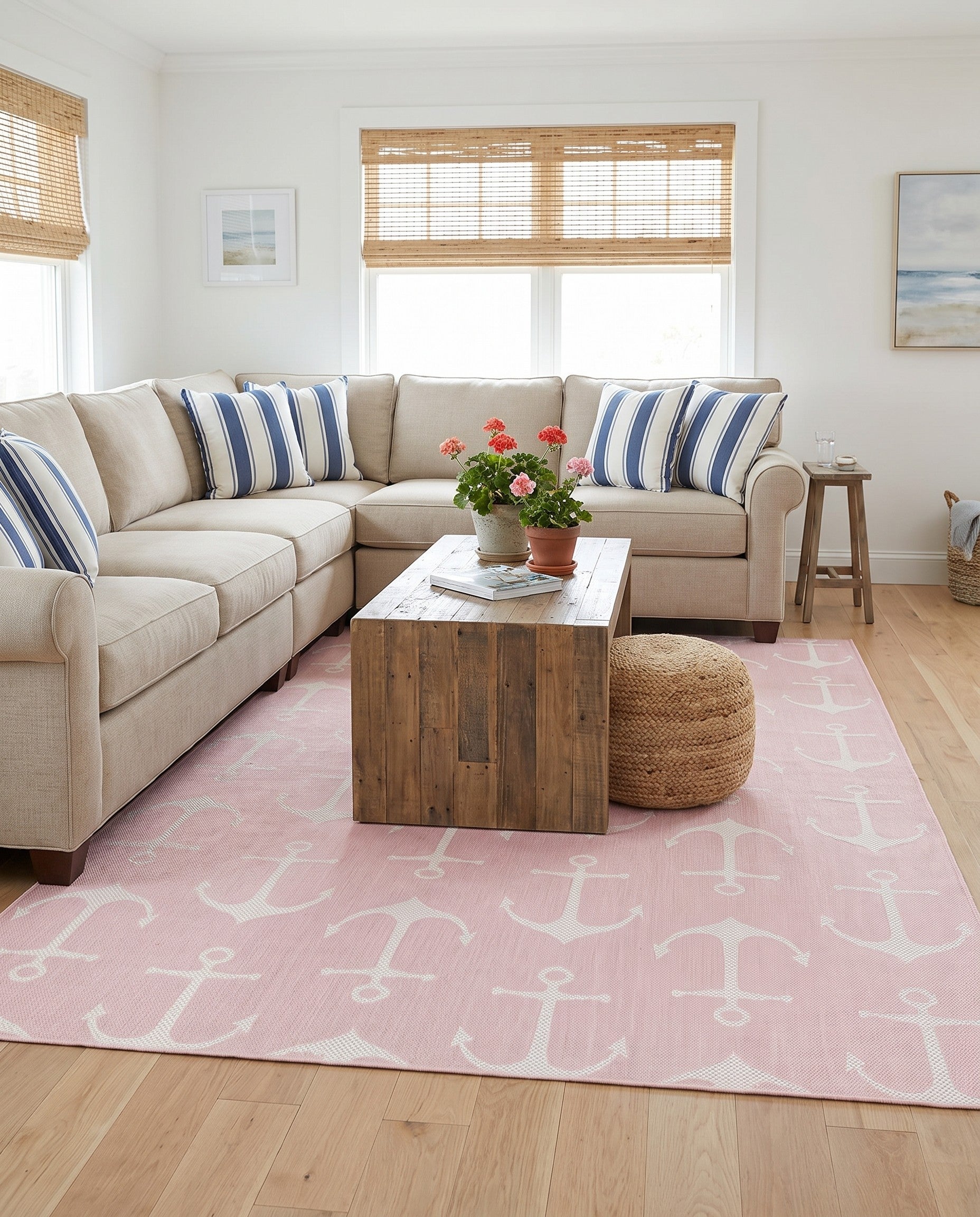 7' 10 x 11' Easy-Clean Coastal Indoor / Outdoor Rug