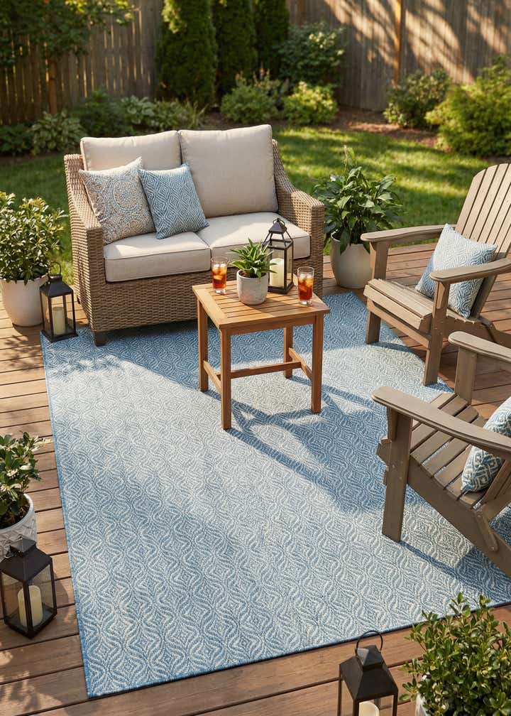 6' x 9' Easy-Clean Trellis Indoor / Outdoor Rug