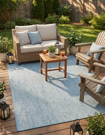 6' x 9' Easy-Clean Lattice Indoor / Outdoor Rug