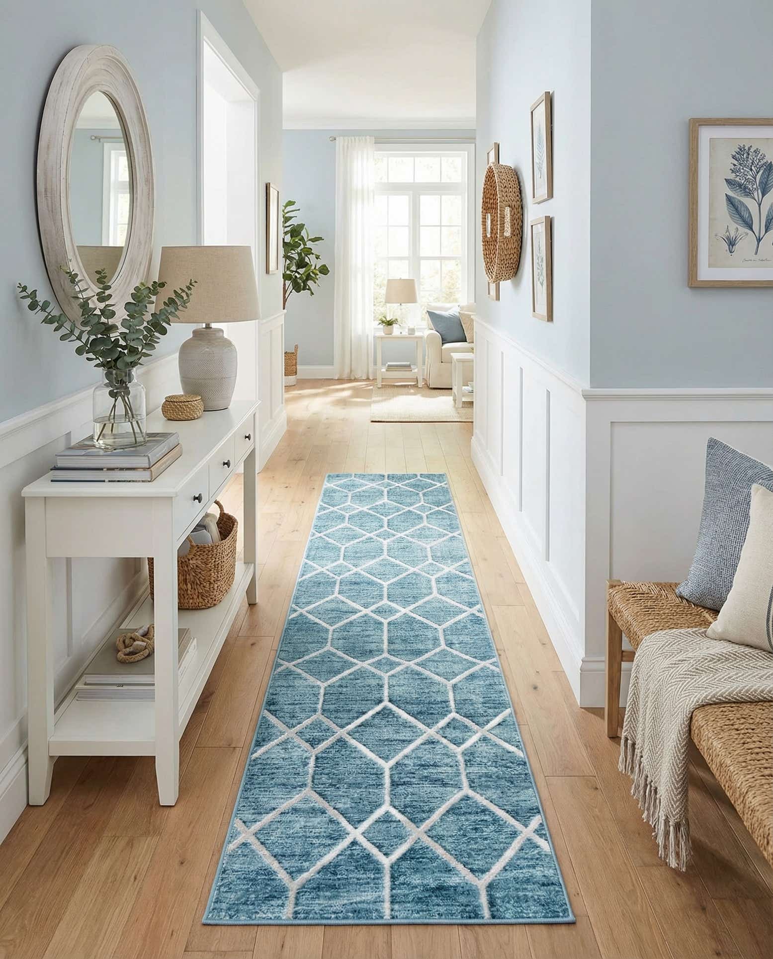 2' 7 x 16' 5 Lattice Trellis Runner Rug