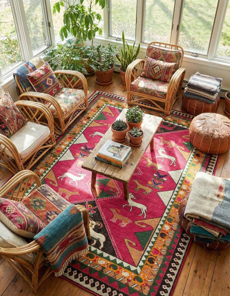 Detail image of 9' x 12' Washable Santa Fe Rug