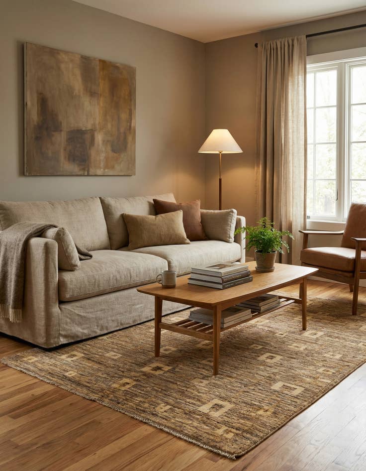 Detail image of 4' x 6' Hand Knotted Modern Ziegler Rug