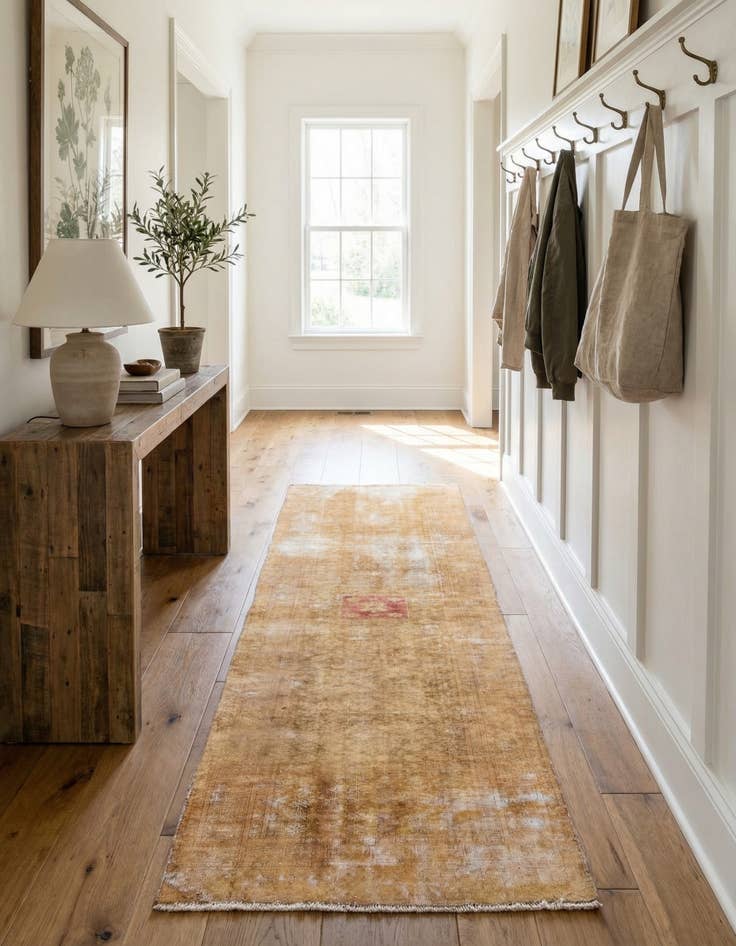 Detail image of 2' 6 x 8' 6  Hand Knotted Ultra Vintage Persian Wool Runner Rug