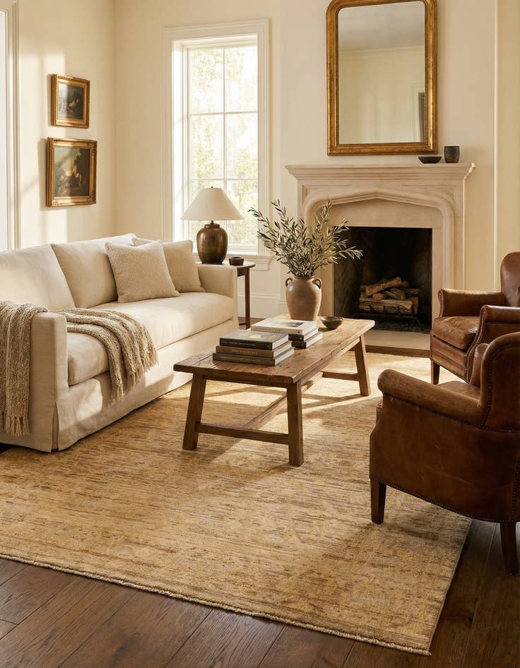 Detail image of 5' 6 x 8'  Hand Knotted Peshawar Ziegler Rug