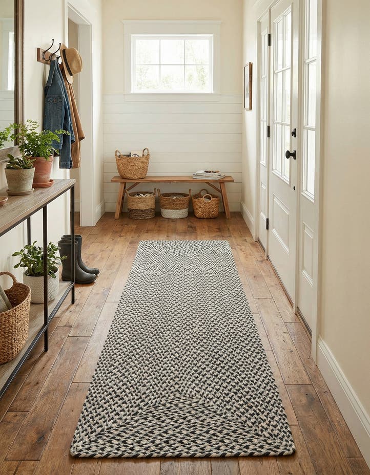 2' x 6' 1 Handmade Tweed Braided Jute Runn...
