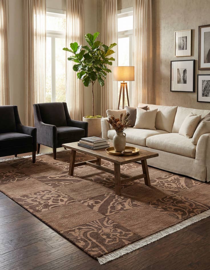 Detail image of 6' 9 x 10' 2  Hand Knotted Darya Wool Rug