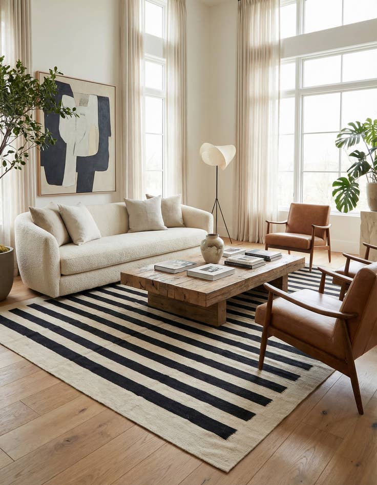 Detail image of 6' 6 x 9' 8  Hand Woven Kilim Modern Wool Rug