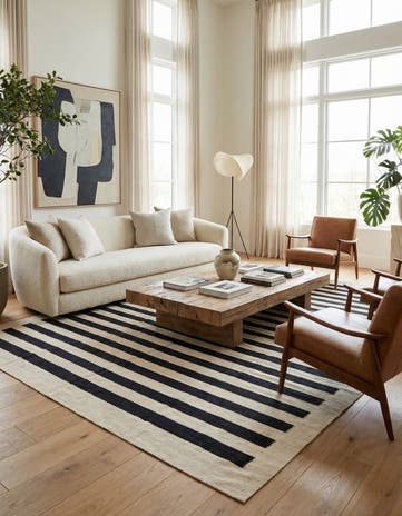 6' 6 x 9' 8 Hand Woven Kilim Modern Wool Rug
