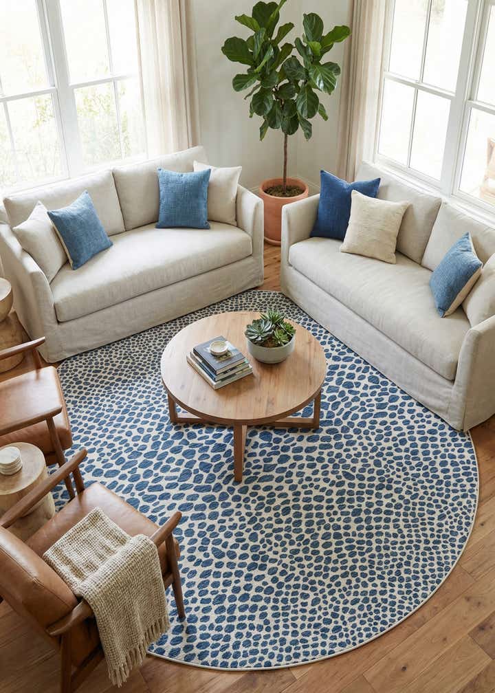 10' 8 x 10' 8 Easy-Clean Jill Zarin Cape Town Indoor / Outdoor Round Rug